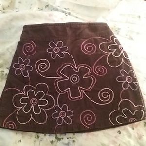 Fun SUMMER Brown Skort with Pink Flowers - Size 4T